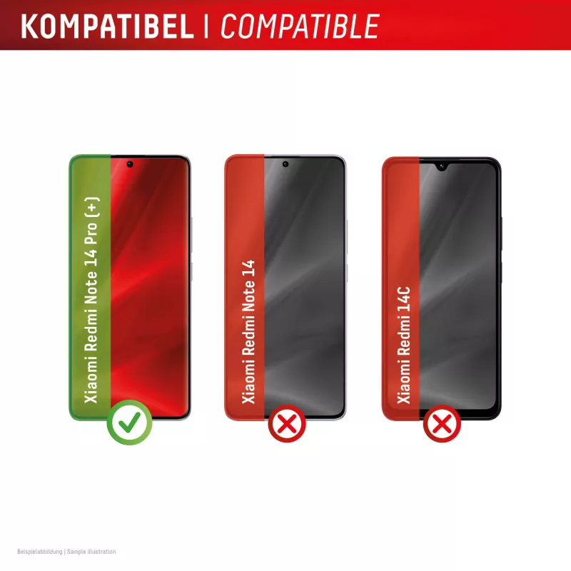 Displex Premium cristal protector de pantalla (Full Cover, 10H) para Xiaomi Redmi Note 13 Pro+/Note 14 Pro(+), marco de montaje Eco, Full Cover