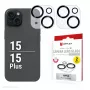 Displex Full Cover cristal de lente de cámara iPhone 15/15 Plus, 10H, protección total de cámara, Quick Mount, 2 uds.