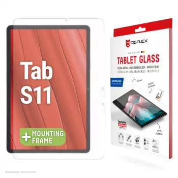 Cristal para tablet Displex (9H) para Samsung Galaxy Tab S11, marco de montaje Eco, irrompible