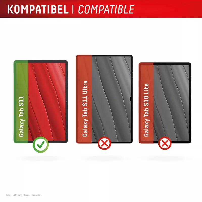 Cristal para tablet Displex (9H) para Samsung Galaxy Tab S11, marco de montaje Eco, irrompible