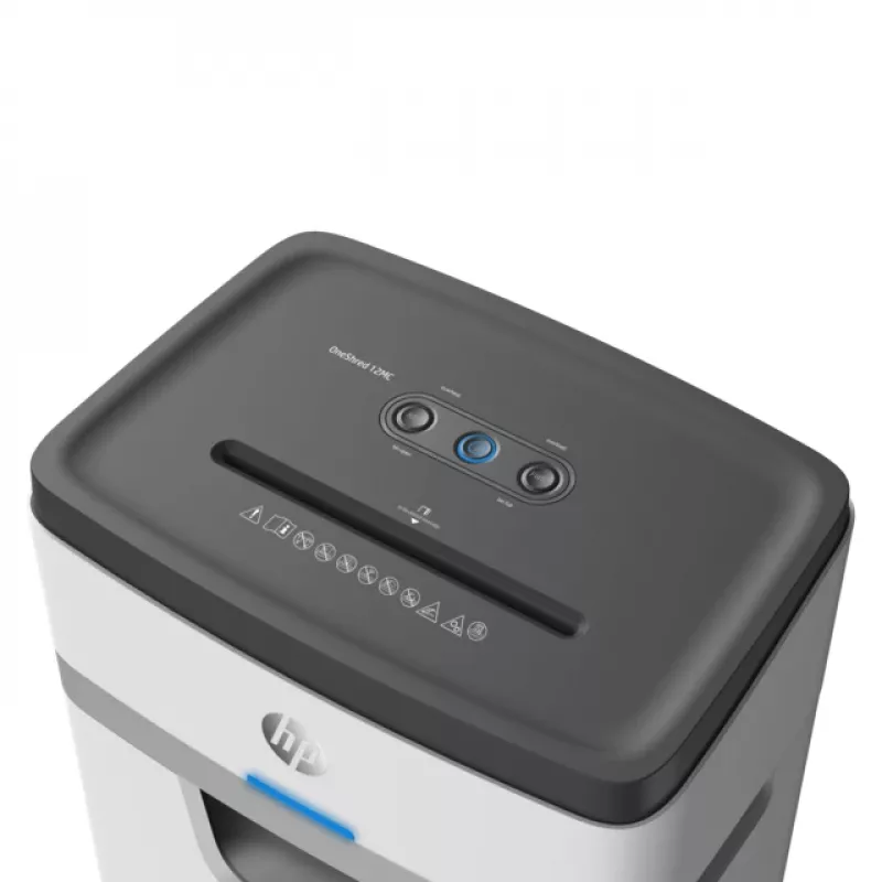 Destructora de documentos HP OneShred 12MC corte en micro 2x15 mm 12 hojas 25 L 65 dB 220 mm Blanco