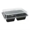 Papstar 96554 Recipiente de comida desechable negro PET 227x178x45 mm