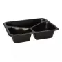 Papstar 96554 Recipiente de comida desechable negro PET 227x178x45 mm