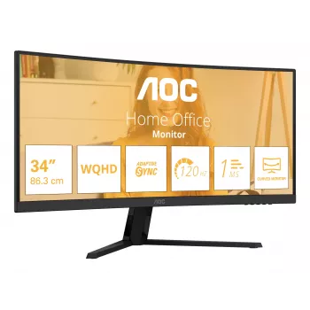 AOC B3 CU34B3E Monitor de ordenador 86,4 cm (34 pulgadas) 3440 x 1440 Píxeles Wide Quad HD LED Negro
