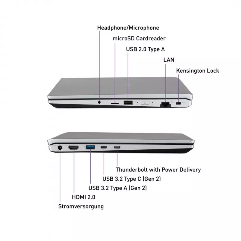 TERRA MOBILE 1551R Intel® Core™ i5 i5-1334U Portátil 39,6 cm (15,6 pulgadas) Full HD 16 GB DDR5-SDRAM 500 GB SSD Wi-Fi 6 (802.11ax) Windows 11 Pro Alemán Plata
