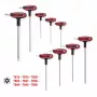 KS Tools ERGOTORQUEplus Juego de llaves Torx con mango en T y orificio, 9 piezas, TB10-TB50 (151.8160)