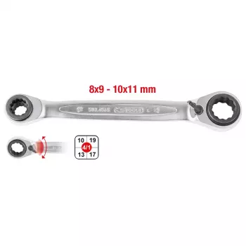 Llave de carraca KS Tools 503.4546 acero cromo-vanadio 16 19 mm 72 piezas