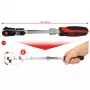 KS Tools 914.1420 1/4" SlimPOWER Llave de carraca reversible con articulación telescópica, 72 dientes