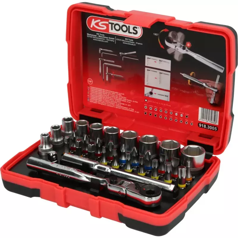 Juego de vasos KS Tools 918.3005 33 cabezas acero cromo-vanadio