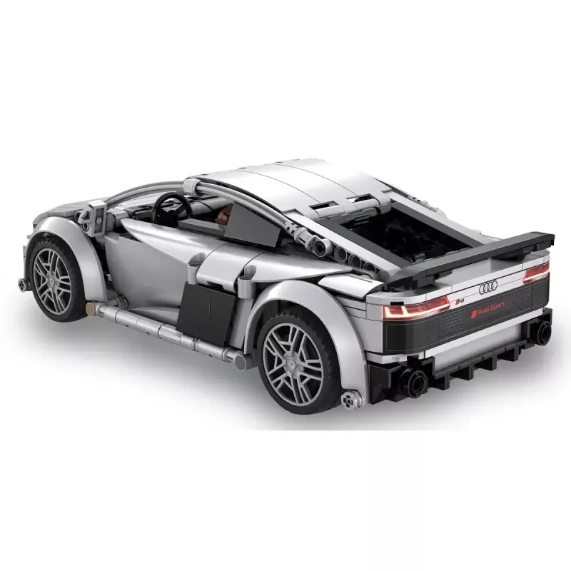 Jamara CaDA Audi R8 Coupé 1:14 gris, set de bloques RC 2,4 GHz