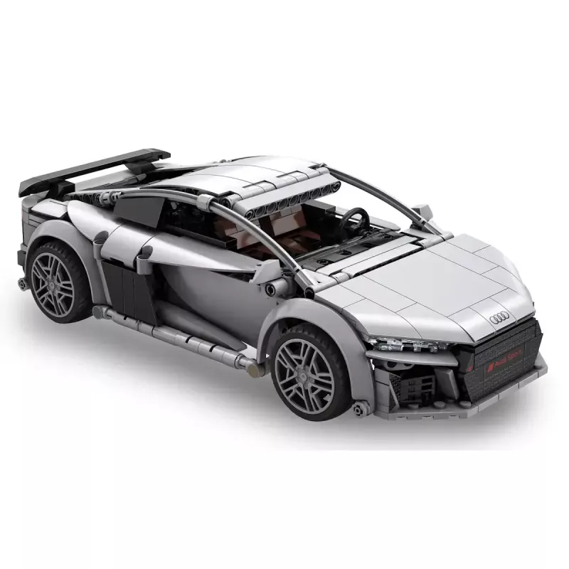 Jamara CaDA Audi R8 Coupé 1:14 gris, set de bloques RC 2,4 GHz