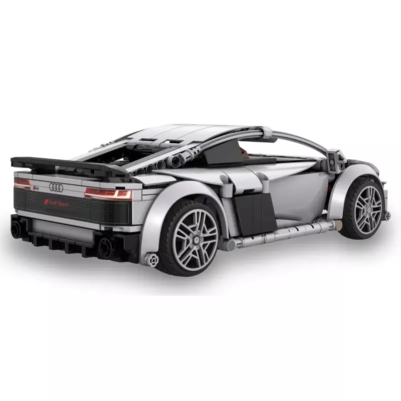 Jamara CaDA Audi R8 Coupé 1:14 gris, set de bloques RC 2,4 GHz