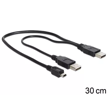 Cable USB DeLOCK 83178 USB 2.0 0,3 m 2 x USB A negro