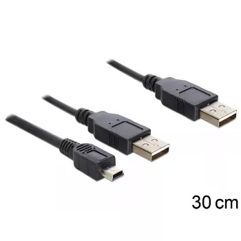 Cable USB DeLOCK 83178 USB 2.0 0,3 m 2 x USB A negro