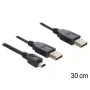 Cable USB DeLOCK 83178 USB 2.0 0,3 m 2 x USB A negro