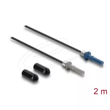 Cable de fibra óptica DELOCK 91034, multimodo POF, 2 m, negro/gris/azul