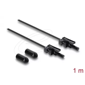 Adaptador de fibra óptica DELOCK 91036 multimodo, negro, cable de 100 cm, 1 ud.