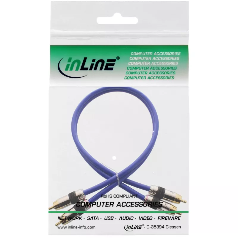 Cable de audio RCA InLine Premium 2x conector macho RCA / macho RCA dorado 5 m