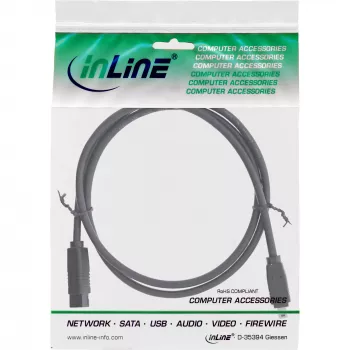 Cable InLine FireWire 400 a 800 1394b (conector macho 4/9 pines, 1,8 m), negro