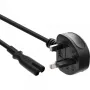 Cable de alimentación InLine conector macho Inglaterra / conector hembra Euro 8, 1,8 m, BS 1363, conector hembra C7, 250 V, 2,5 A