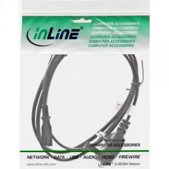 Cable de alimentación InLine conector macho Inglaterra / conector hembra Euro 8, 1,8 m, BS 1363, conector hembra C7, 250 V, 2,5 A