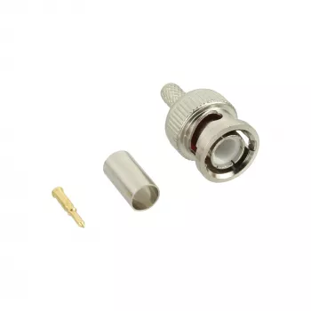 Conector macho BNC para crimpar InLine para cable de vídeo RG59, bronce, 7 g, 70 mm, 123 mm, 15 mm, 9 g