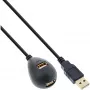 Cable InLine USB 2.0 Type-A conector macho / conector hembra, con base, negro, 2 m