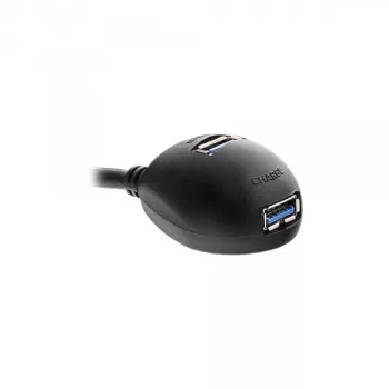 Cable InLine USB 3.2 Gen.1 USB Type-A macho / A hembra + alimentación, con soporte, negro, 2 m