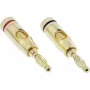 Borne de tornillo (tornillo con conector banana) InLine metal dorado, 1x rojo + 1x negro