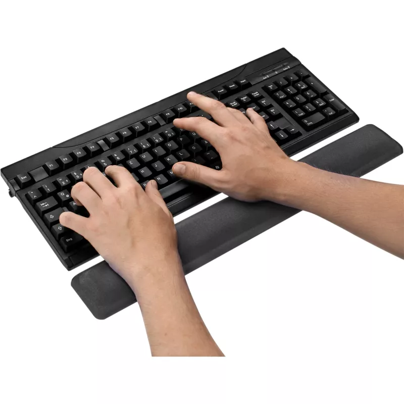 InLine 55454S Reposamuñecas de gel para teclado, negro, 464x60x23 mm