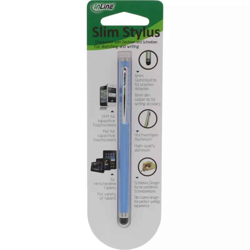 Lápiz stylus InLine 55467B para pantallas táctiles azul