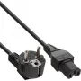 InLine cable de alimentación, CEE7/7 acodado a C15 recto, 3 x 1mm², negro, 3m