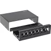 InLine caja de consolidación de escritorio 8x Keystone RJ45, metal, negro RAL9005