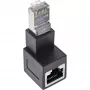 InLine adaptador de cable de red Cat.6A, RJ45 macho / hembra, acodado 90° hacia abajo