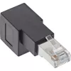 InLine adaptador de cable de red Cat.6A, RJ45 macho / hembra, acodado 90° hacia abajo
