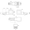 InLine adaptador de cable de red Cat.6A, RJ45 macho / hembra, acodado 90° hacia abajo