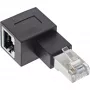 InLine adaptador de cable de red Cat.6A, RJ45 macho/hembra, acodado 90° hacia la izquierda