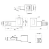InLine adaptador de cable de red Cat.6A, RJ45 macho/hembra, acodado 90° hacia la izquierda