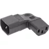 InLine adaptador de alimentación IEC 60320 C14/C13, acodado izquierda/derecha, dispositivo IEC de 3 polos