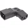 InLine adaptador de alimentación IEC 60320 C14/C13, acodado izquierda/derecha, dispositivo IEC de 3 polos