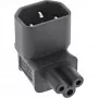 InLine adaptador de alimentación IEC 60320 C14 / C5, acodado arriba/abajo, dispositivo IEC de 3 polos