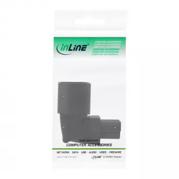InLine adaptador de alimentación IEC 60320 C14 / C5, acodado arriba/abajo, dispositivo IEC de 3 polos