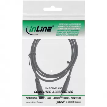 InLine cable de extensión DC, conector DC macho/hembra 5,5x2,1 mm, negro, 2 m