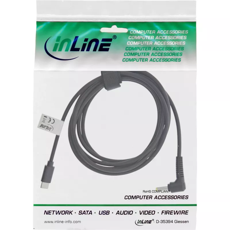 InLine cable de carga USB-C a portátil BenQ/ASUS (redondo/pequeño), 2m