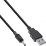 InLine cable adaptador de alimentación DC USB, USB A macho a DC 3.5x1.35mm 3m