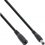 InLine cable de extensión DC, conector DC macho/hembra 5,5x2,1mm, AWG 18, negro, 5m