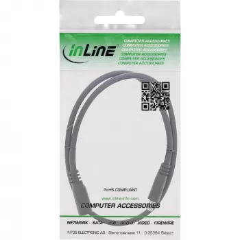 InLine cable de extensión DC, conector DC macho/hembra 5,5x2,5mm, AWG 18, negro 0,5m