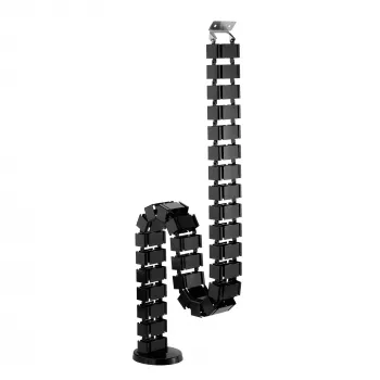 InLine canaleta de cables flexible para mesas de altura regulable, 4 compartimentos, negro
