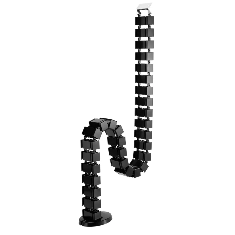 InLine canaleta de cables flexible para mesas de altura regulable, 4 compartimentos, negro