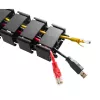 InLine canaleta de cables flexible para mesas de altura regulable, 4 compartimentos, negro